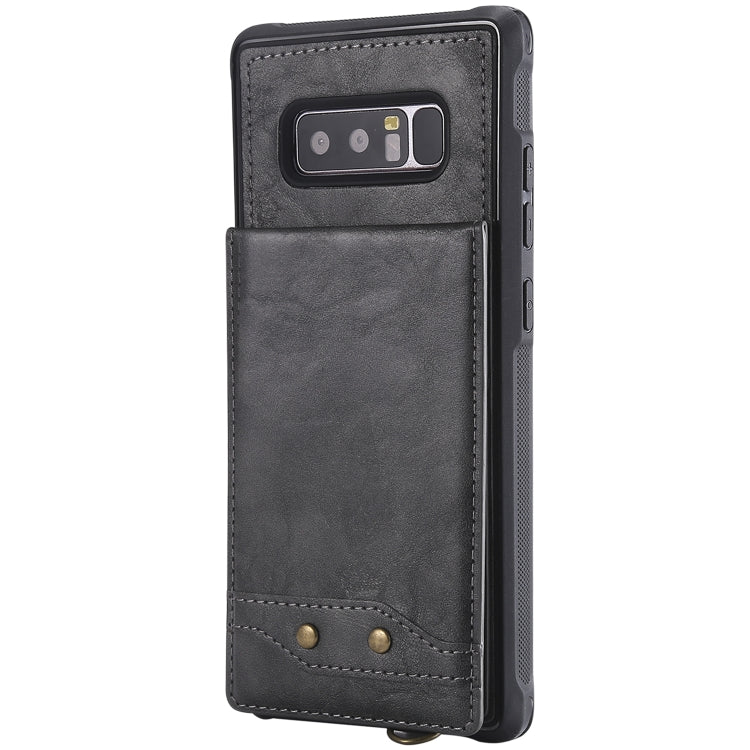 For Galaxy Note 8 Vertical Flip Shockproof Leather Protective Case with Long Rope, Support Card Slots & Bracket & Photo Holder & Wallet Function