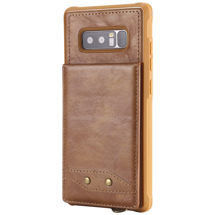 For Galaxy Note 8 Vertical Flip Shockproof Leather Protective Case with Long Rope, Support Card Slots & Bracket & Photo Holder & Wallet Function