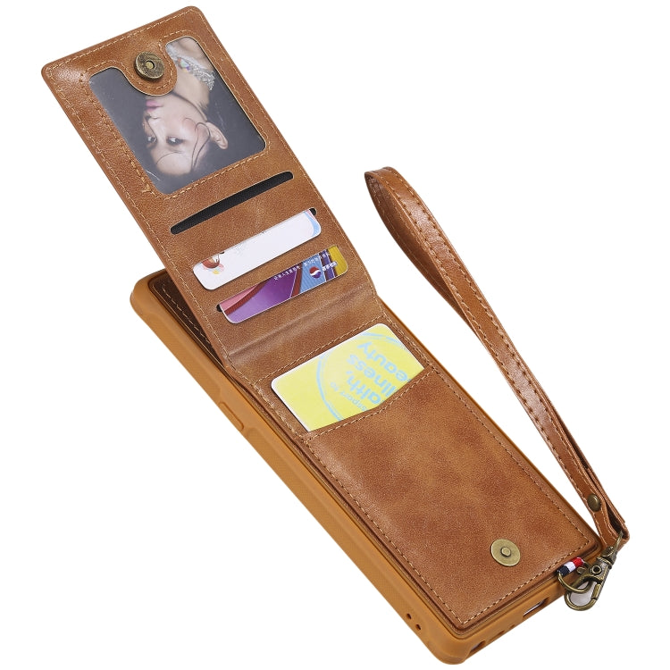 For Galaxy Note 8 Vertical Flip Shockproof Leather Protective Case with Long Rope, Support Card Slots & Bracket & Photo Holder & Wallet Function