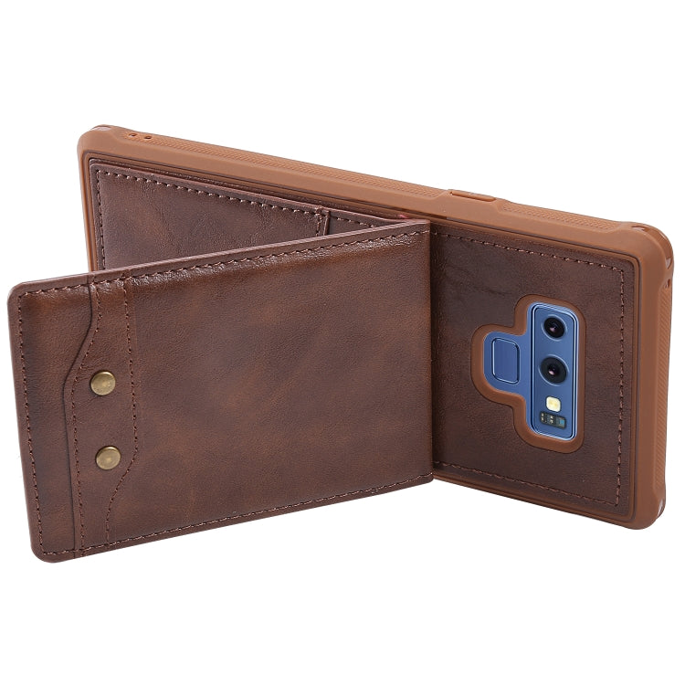 For Galaxy Note 9 Vertical Flip Shockproof Leather Protective Case with Long Rope, Support Card Slots & Bracket & Photo Holder & Wallet Function
