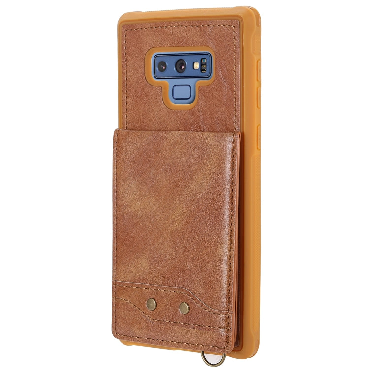 For Galaxy Note 9 Vertical Flip Shockproof Leather Protective Case with Long Rope, Support Card Slots & Bracket & Photo Holder & Wallet Function