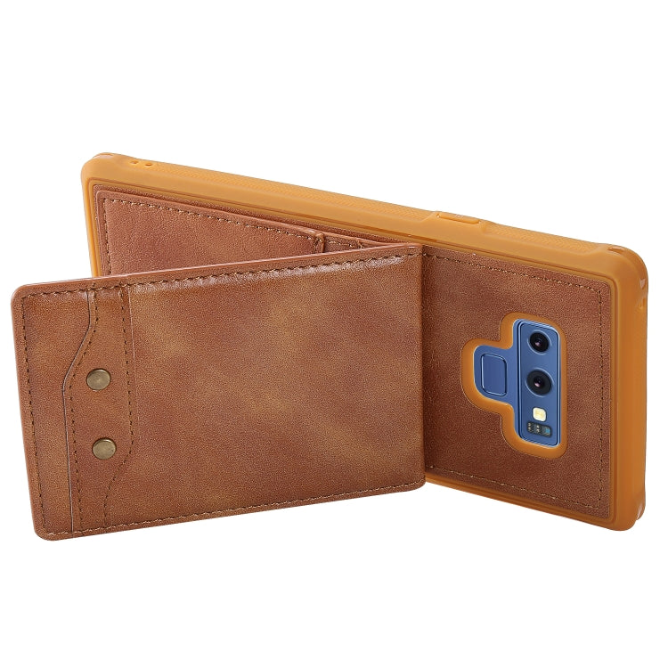 For Galaxy Note 9 Vertical Flip Shockproof Leather Protective Case with Long Rope, Support Card Slots & Bracket & Photo Holder & Wallet Function