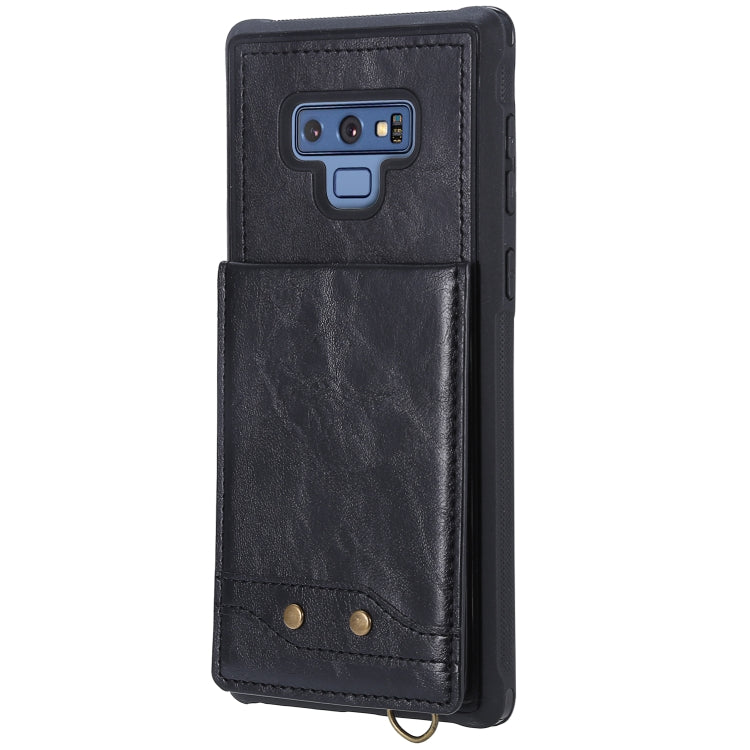 For Galaxy Note 9 Vertical Flip Shockproof Leather Protective Case with Long Rope, Support Card Slots & Bracket & Photo Holder & Wallet Function