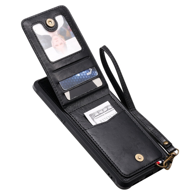 For Galaxy S10 5G Vertical Flip Shockproof Leather Protective Case with Long Rope, Support Card Slots & Bracket & Photo Holder & Wallet Function