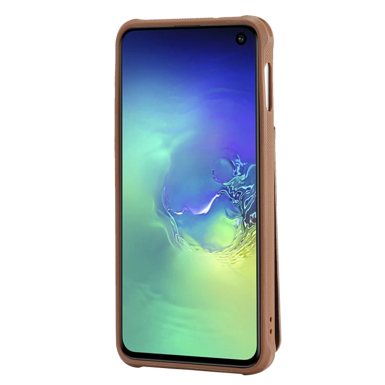 For Galaxy S10e Vertical Flip Shockproof Leather Protective Case with Long Rope, Support Card Slots & Bracket & Photo Holder & Wallet Function