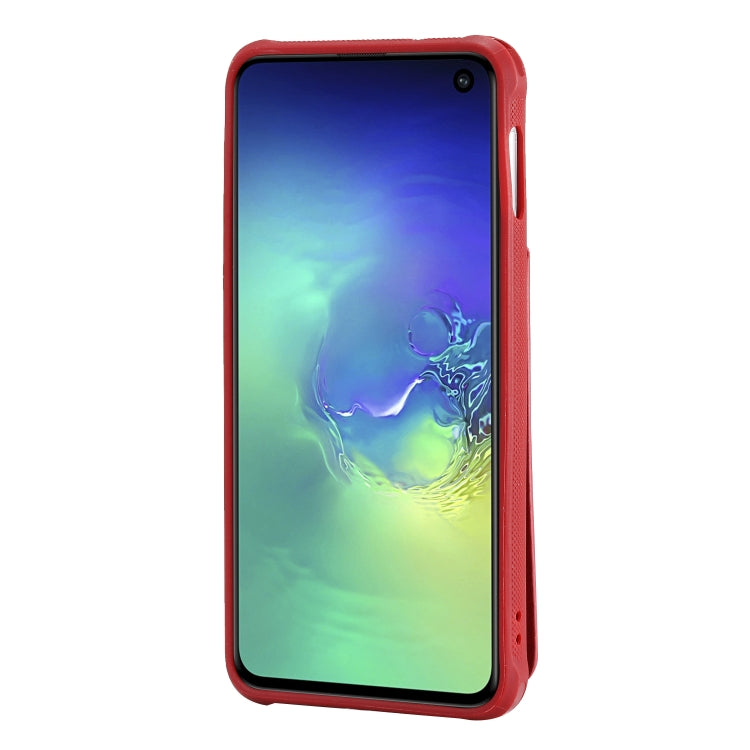 For Galaxy S10e Vertical Flip Shockproof Leather Protective Case with Long Rope, Support Card Slots & Bracket & Photo Holder & Wallet Function