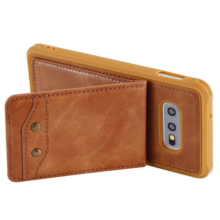 For Galaxy S10e Vertical Flip Shockproof Leather Protective Case with Long Rope, Support Card Slots & Bracket & Photo Holder & Wallet Function
