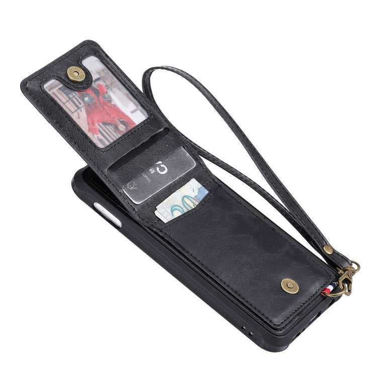 For Galaxy S10e Vertical Flip Shockproof Leather Protective Case with Long Rope, Support Card Slots & Bracket & Photo Holder & Wallet Function