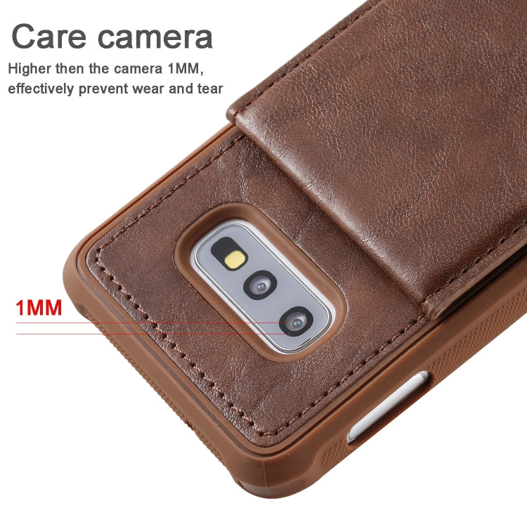 For Galaxy S10e Vertical Flip Shockproof Leather Protective Case with Long Rope, Support Card Slots & Bracket & Photo Holder & Wallet Function