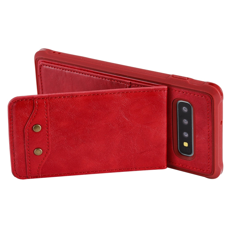 For Galaxy S10+ Vertical Flip Shockproof Leather Protective Case with Long Rope, Support Card Slots & Bracket & Photo Holder & Wallet Function