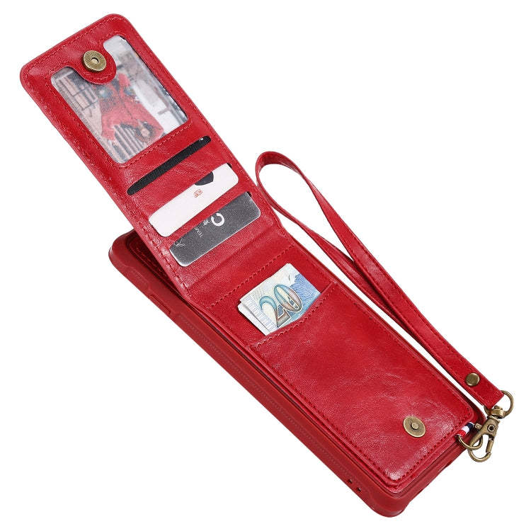 For Galaxy S10+ Vertical Flip Shockproof Leather Protective Case with Long Rope, Support Card Slots & Bracket & Photo Holder & Wallet Function
