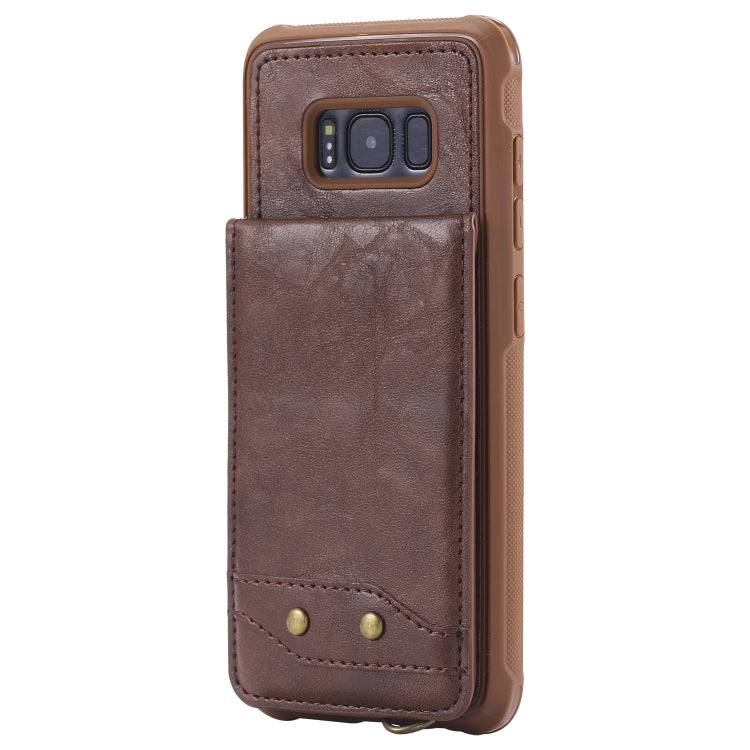 For Galaxy S8 Vertical Flip Shockproof Leather Protective Case with Long Rope, Support Card Slots & Bracket & Photo Holder & Wallet Function