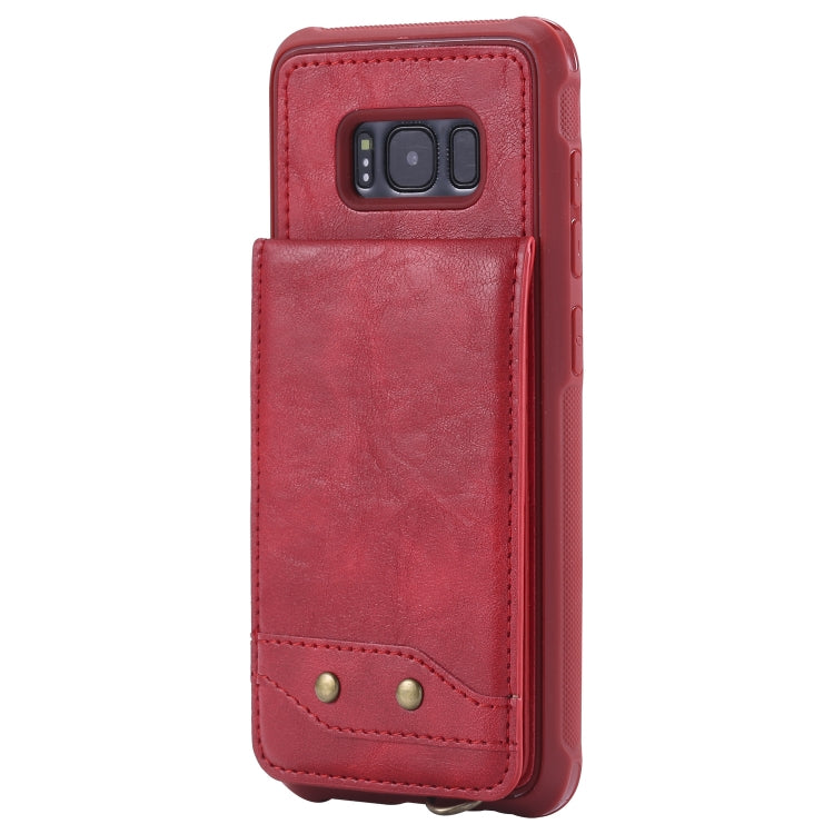 For Galaxy S8 Vertical Flip Shockproof Leather Protective Case with Long Rope, Support Card Slots & Bracket & Photo Holder & Wallet Function