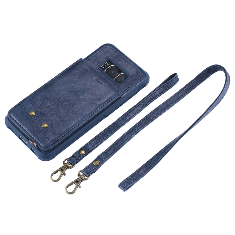 For Galaxy S8 Vertical Flip Shockproof Leather Protective Case with Long Rope, Support Card Slots & Bracket & Photo Holder & Wallet Function