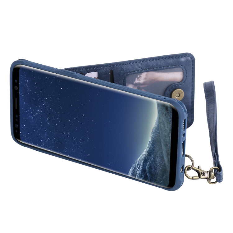 For Galaxy S8 Vertical Flip Shockproof Leather Protective Case with Long Rope, Support Card Slots & Bracket & Photo Holder & Wallet Function
