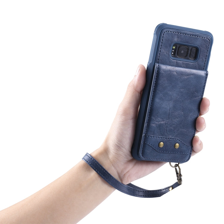 For Galaxy S8 Vertical Flip Shockproof Leather Protective Case with Long Rope, Support Card Slots & Bracket & Photo Holder & Wallet Function