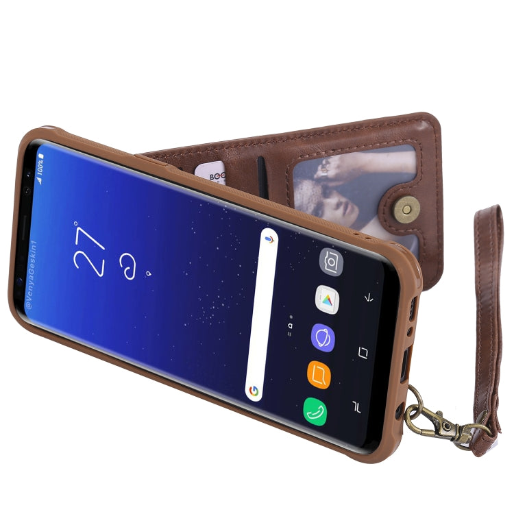 For Galaxy S8+ Vertical Flip Shockproof Leather Protective Case with Long Rope, Support Card Slots & Bracket & Photo Holder & Wallet Function