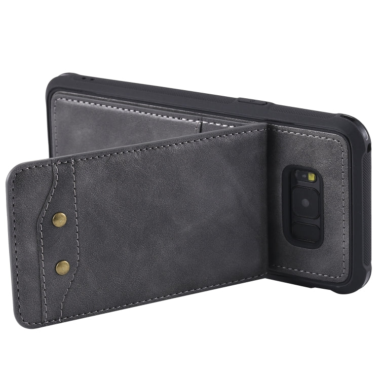 For Galaxy S8+ Vertical Flip Shockproof Leather Protective Case with Long Rope, Support Card Slots & Bracket & Photo Holder & Wallet Function