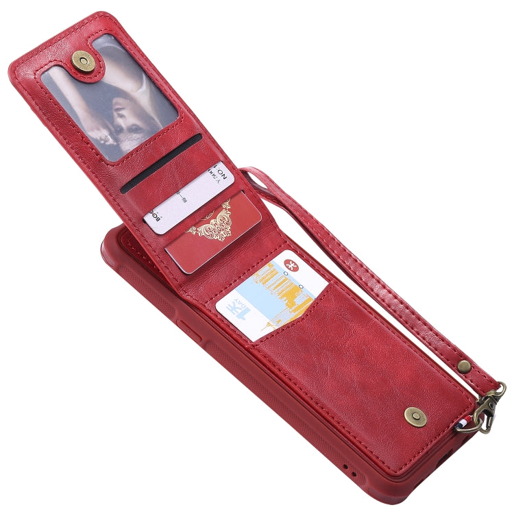 For Galaxy S8+ Vertical Flip Shockproof Leather Protective Case with Long Rope, Support Card Slots & Bracket & Photo Holder & Wallet Function