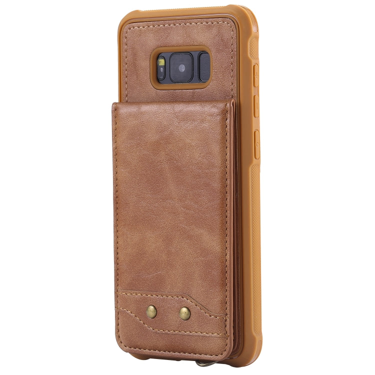 For Galaxy S8+ Vertical Flip Shockproof Leather Protective Case with Long Rope, Support Card Slots & Bracket & Photo Holder & Wallet Function