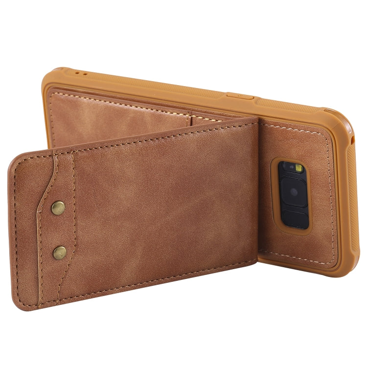 For Galaxy S8+ Vertical Flip Shockproof Leather Protective Case with Long Rope, Support Card Slots & Bracket & Photo Holder & Wallet Function