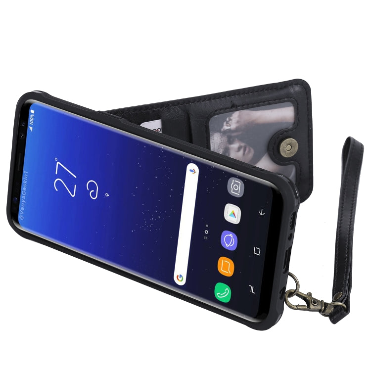 For Galaxy S8+ Vertical Flip Shockproof Leather Protective Case with Long Rope, Support Card Slots & Bracket & Photo Holder & Wallet Function