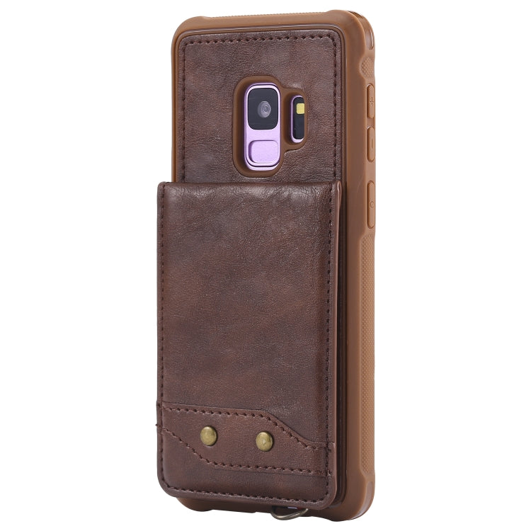 For Galaxy S9 Vertical Flip Shockproof Leather Protective Case with Long Rope, Support Card Slots & Bracket & Photo Holder & Wallet Function