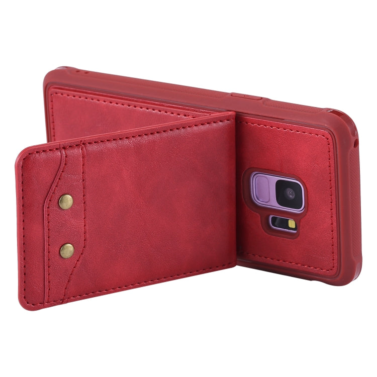 For Galaxy S9 Vertical Flip Shockproof Leather Protective Case with Long Rope, Support Card Slots & Bracket & Photo Holder & Wallet Function