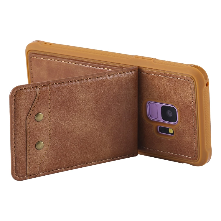 For Galaxy S9 Vertical Flip Shockproof Leather Protective Case with Long Rope, Support Card Slots & Bracket & Photo Holder & Wallet Function