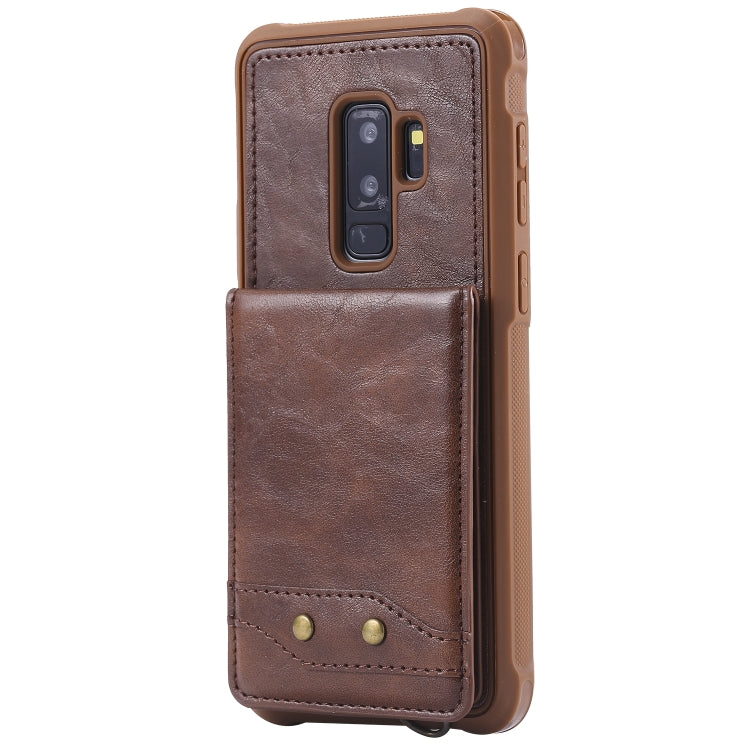 For Galaxy S9+ Vertical Flip Shockproof Leather Protective Case with Long Rope, Support Card Slots & Bracket & Photo Holder & Wallet Function