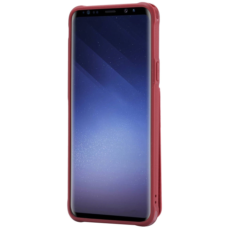 For Galaxy S9+ Vertical Flip Shockproof Leather Protective Case with Long Rope, Support Card Slots & Bracket & Photo Holder & Wallet Function