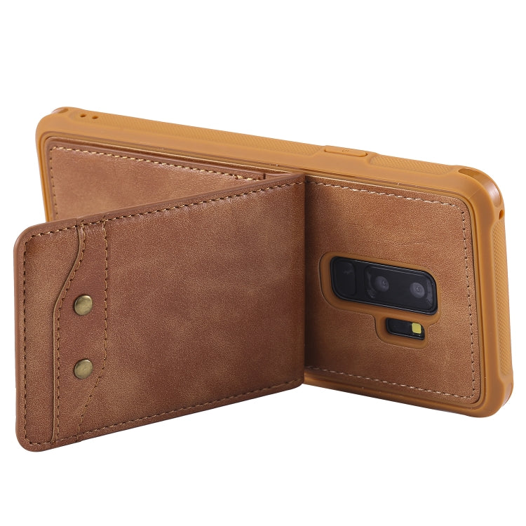 For Galaxy S9+ Vertical Flip Shockproof Leather Protective Case with Long Rope, Support Card Slots & Bracket & Photo Holder & Wallet Function
