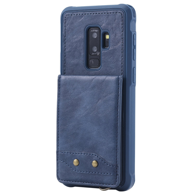For Galaxy S9+ Vertical Flip Shockproof Leather Protective Case with Long Rope, Support Card Slots & Bracket & Photo Holder & Wallet Function