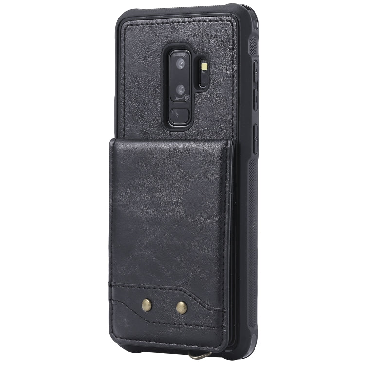 For Galaxy S9+ Vertical Flip Shockproof Leather Protective Case with Long Rope, Support Card Slots & Bracket & Photo Holder & Wallet Function