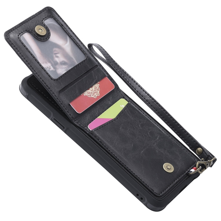 For Galaxy S9+ Vertical Flip Shockproof Leather Protective Case with Long Rope, Support Card Slots & Bracket & Photo Holder & Wallet Function