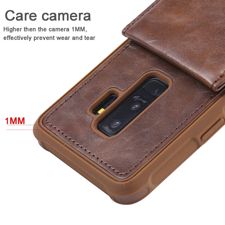For Galaxy S9+ Vertical Flip Shockproof Leather Protective Case with Long Rope, Support Card Slots & Bracket & Photo Holder & Wallet Function
