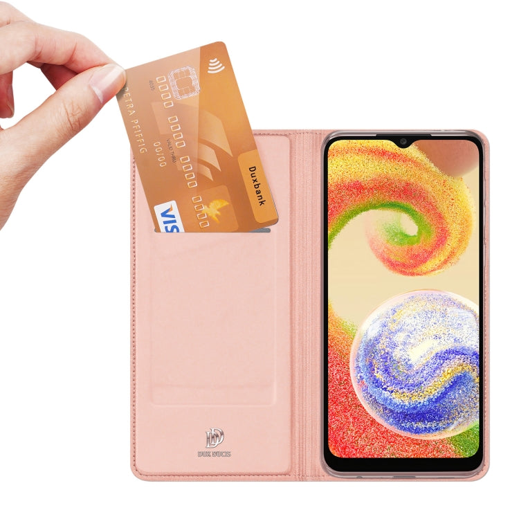 For Samsung Galaxy A04 164.4mm DUX DUCIS Skin Pro Series Leather Phone Case