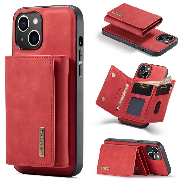 For iPhone 14 Plus DG.MING M1 Series 3-Fold Multi Card Wallet Leather Case