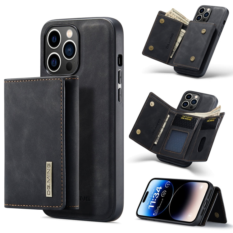 For iPhone 14 Pro DG.MING M1 Series 3-Fold Multi Card Wallet Leather Case