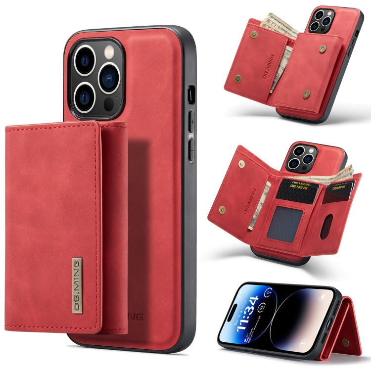 For iPhone 14 Pro DG.MING M1 Series 3-Fold Multi Card Wallet Leather Case