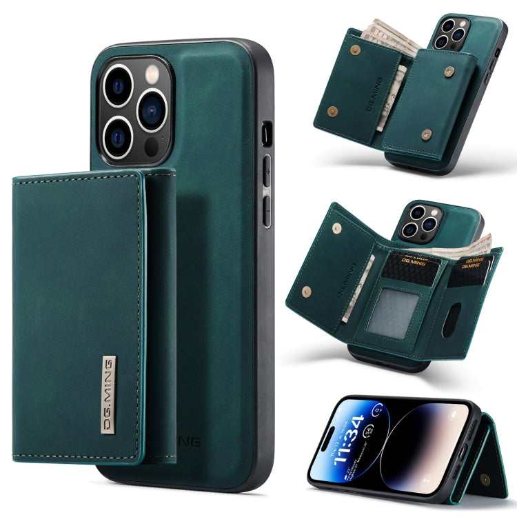 For iPhone 14 Pro DG.MING M1 Series 3-Fold Multi Card Wallet Leather Case