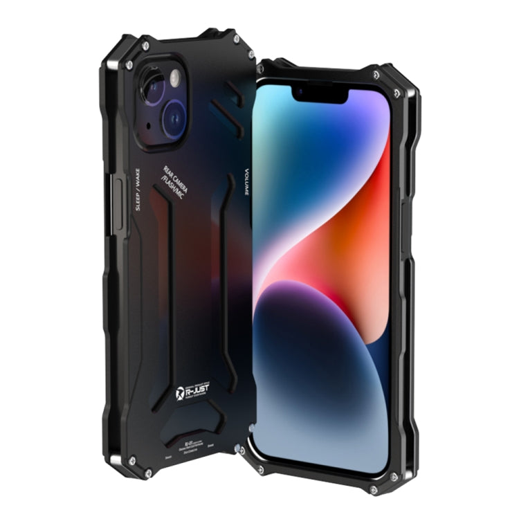 For iPhone 14 Plus R-JUST RJ17 Shockproof Armor Metal Phone Case