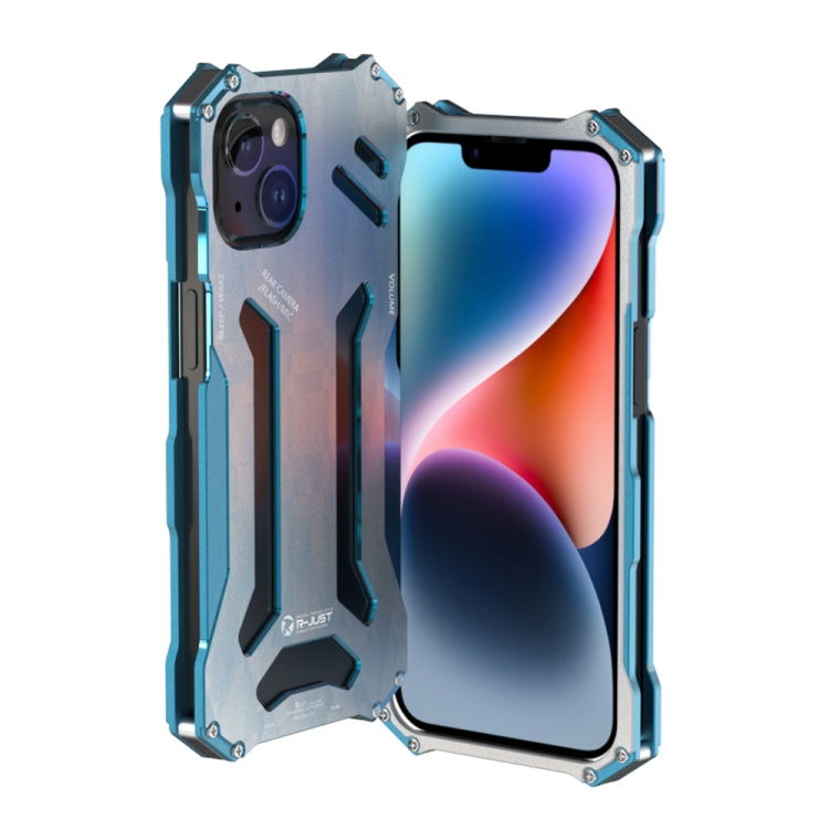 For iPhone 14 Plus R-JUST RJ17 Shockproof Armor Metal Phone Case