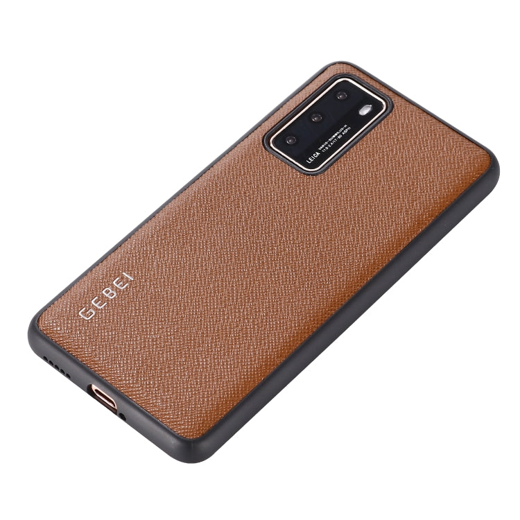 For Huawei P40 GEBEI Full-coverage Shockproof Leather Protective Case