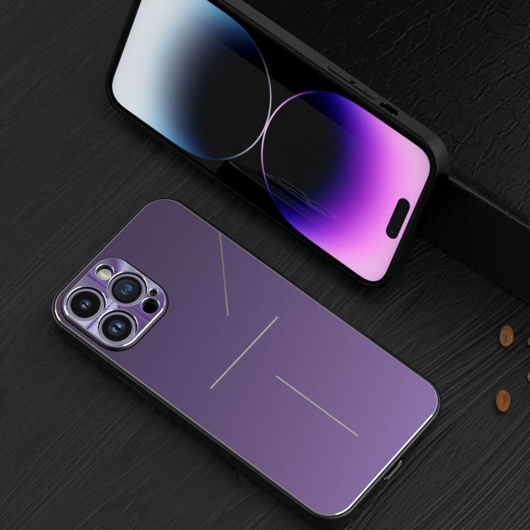 For iPhone 14 Pro R-JUST RJ52 3-Line Style Metal TPU Shockproof Phone Case