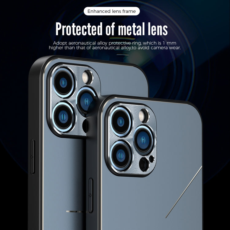 For iPhone 14 Pro R-JUST RJ52 3-Line Style Metal TPU Shockproof Phone Case
