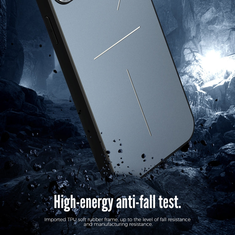 For iPhone 14 Pro R-JUST RJ52 3-Line Style Metal TPU Shockproof Phone Case
