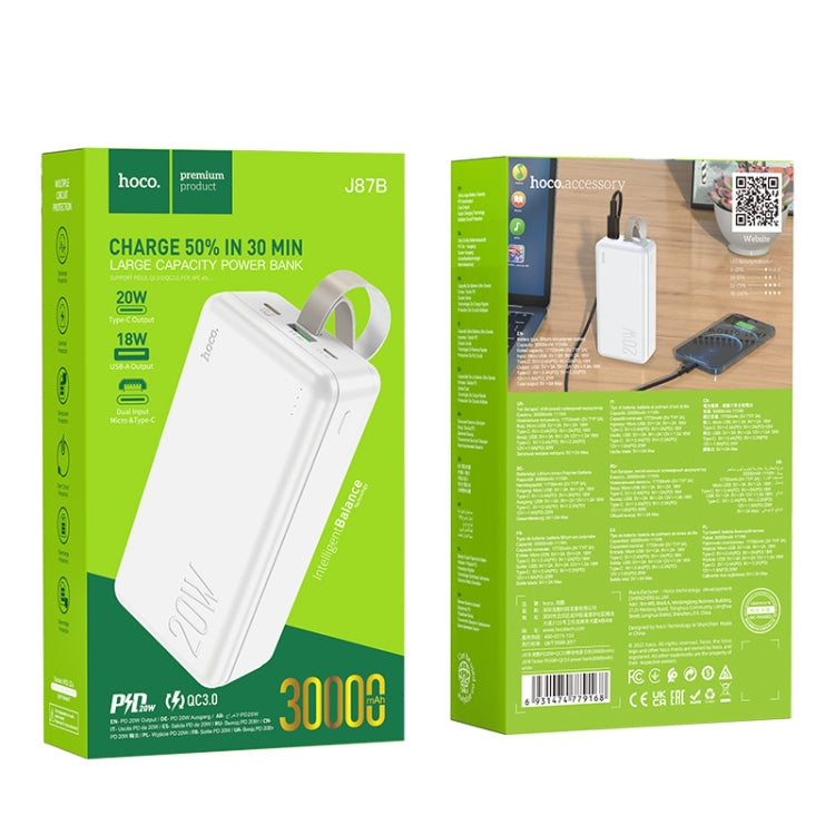 hoco J87B Tacker 30000mAh PD20W +QC3.0 Fast Charging Power Bank