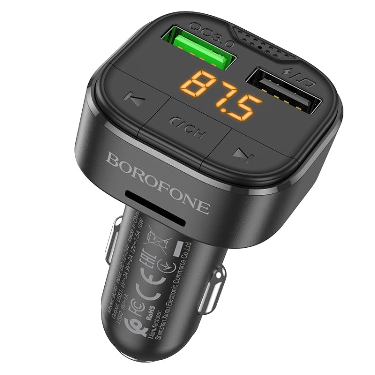 Borofone BC43 Flash QC3.0 Car Bluetooth 5.0 FM Transmitter(Black)
