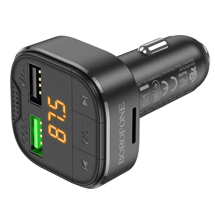 Borofone BC43 Flash QC3.0 Car Bluetooth 5.0 FM Transmitter(Black)